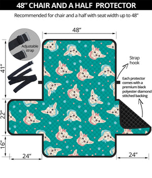 Chihuahua Puppy Pattern Print Half Sofa Protector