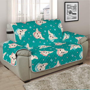 Chihuahua Puppy Pattern Print Half Sofa Protector