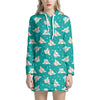 Chihuahua Puppy Pattern Print Hoodie Dress