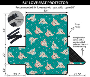 Chihuahua Puppy Pattern Print Loveseat Protector