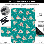 Chihuahua Puppy Pattern Print Loveseat Protector