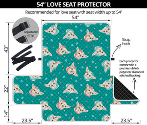 Chihuahua Puppy Pattern Print Loveseat Protector