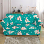 Chihuahua Puppy Pattern Print Loveseat Slipcover