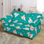 Chihuahua Puppy Pattern Print Loveseat Slipcover