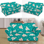 Chihuahua Puppy Pattern Print Loveseat Slipcover