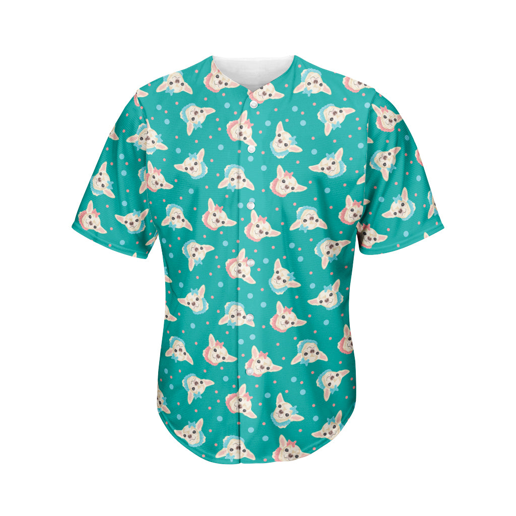 Chihuahua Puppy Pattern Print Men's Baseball Jersey