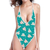 Chihuahua Puppy Pattern Print One Piece High Cut Swimsuit