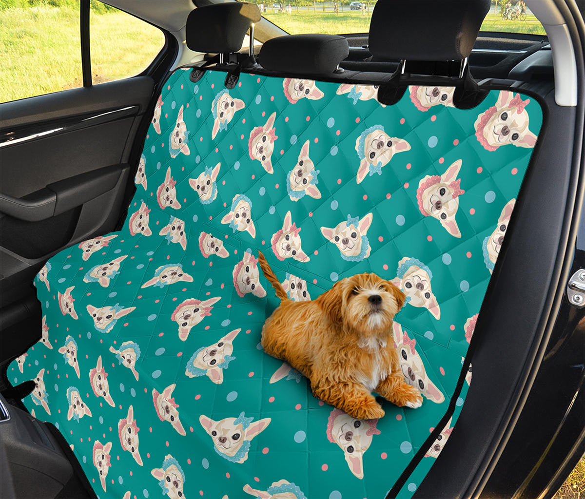 Chihuahua Puppy Pattern Print Pet Car Back Seat Cover