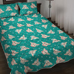 Chihuahua Puppy Pattern Print Quilt Bed Set