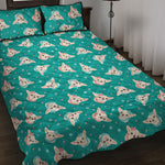 Chihuahua Puppy Pattern Print Quilt Bed Set