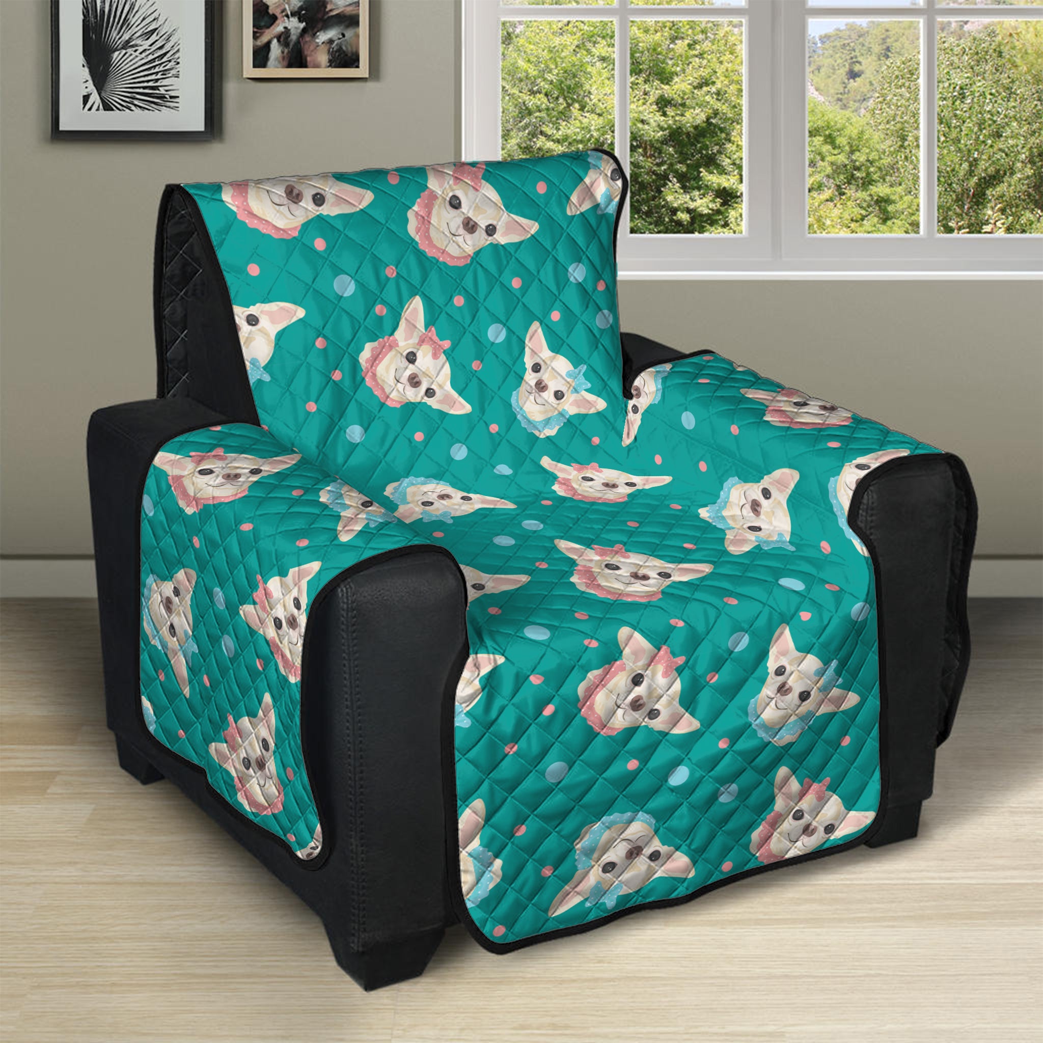 Chihuahua Puppy Pattern Print Recliner Protector