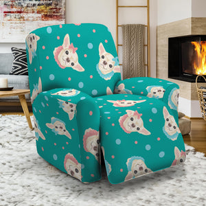 Chihuahua Puppy Pattern Print Recliner Slipcover