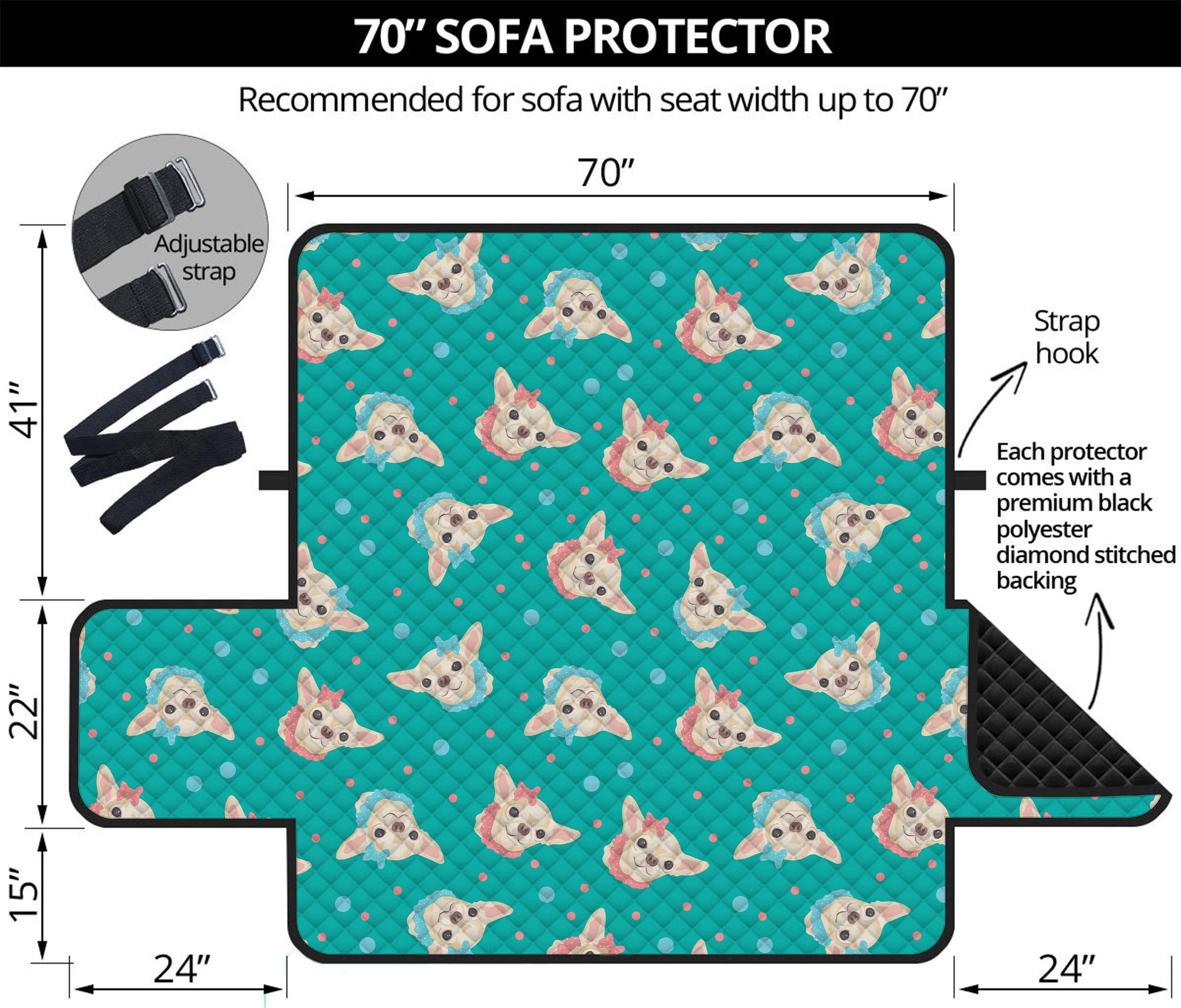 Chihuahua Puppy Pattern Print Sofa Protector