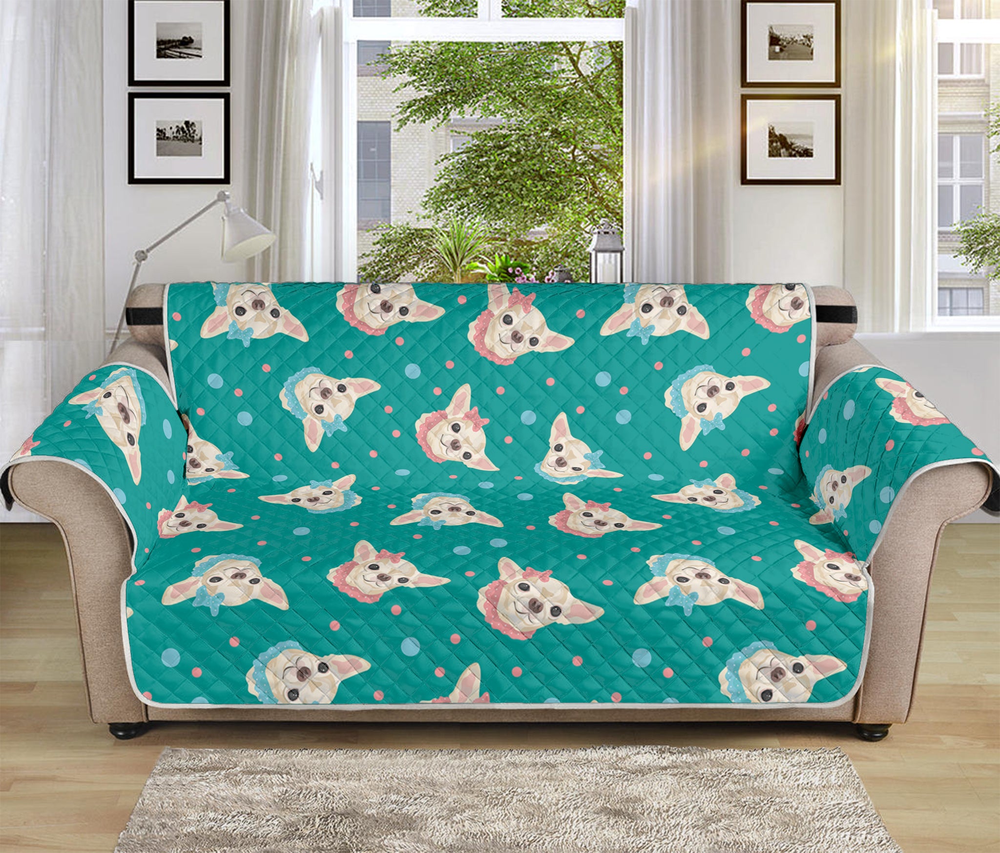 Chihuahua Puppy Pattern Print Sofa Protector