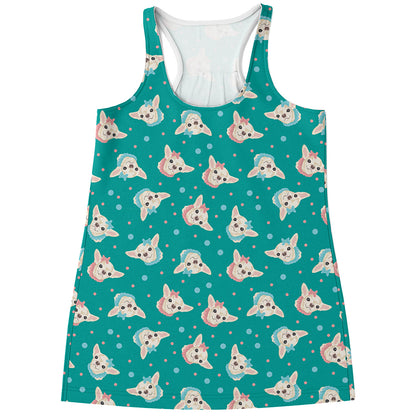 Chihuahua Puppy Pattern Print Women's Racerback Tank Top