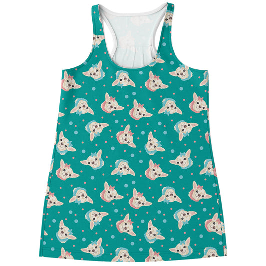 Chihuahua Puppy Pattern Print Women's Racerback Tank Top