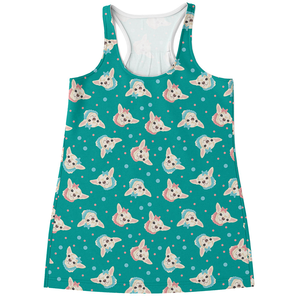 Chihuahua Puppy Pattern Print Women's Racerback Tank Top