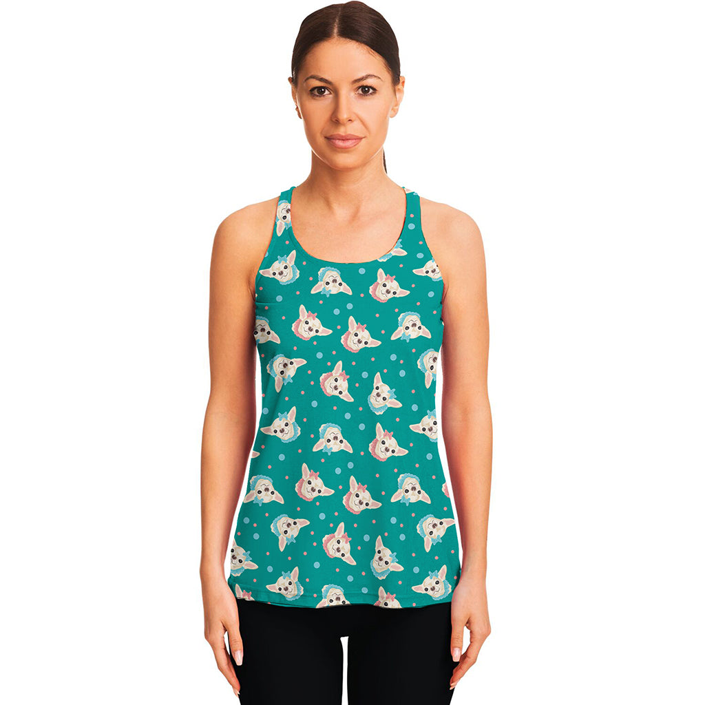 Chihuahua Puppy Pattern Print Women's Racerback Tank Top