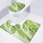 Chinese Cabbage Leaf Print 3 Piece Bath Mat Set