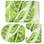 Chinese Cabbage Leaf Print 3 Piece Bath Mat Set