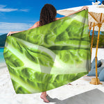 Chinese Cabbage Leaf Print Beach Sarong Wrap