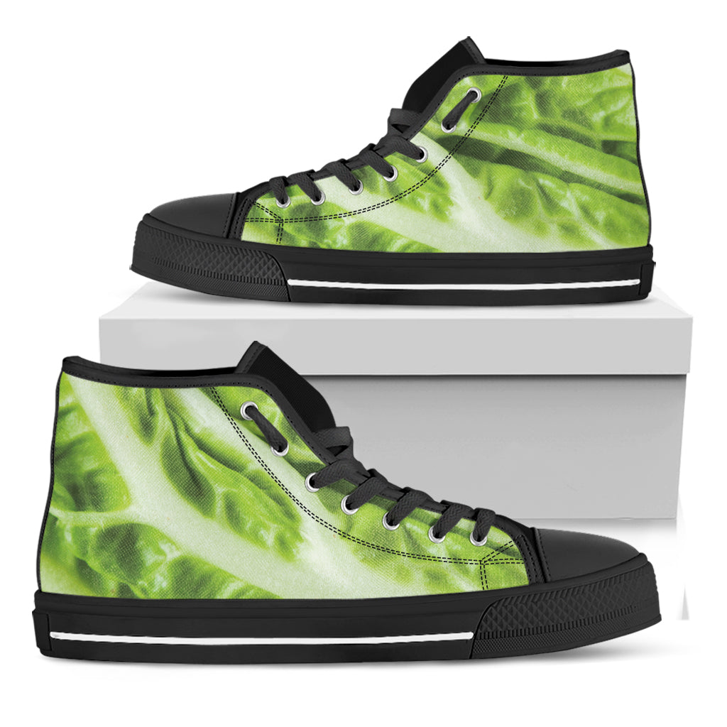 Chinese Cabbage Leaf Print Black High Top Shoes