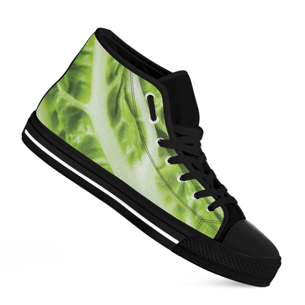 Chinese Cabbage Leaf Print Black High Top Shoes