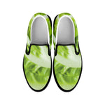 Chinese Cabbage Leaf Print Black Slip On Shoes