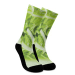 Chinese Cabbage Leaf Print Crew Socks