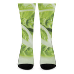 Chinese Cabbage Leaf Print Crew Socks