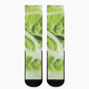 Chinese Cabbage Leaf Print Crew Socks