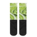 Chinese Cabbage Leaf Print Crew Socks