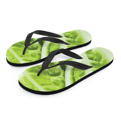 Chinese Cabbage Leaf Print Flip Flops