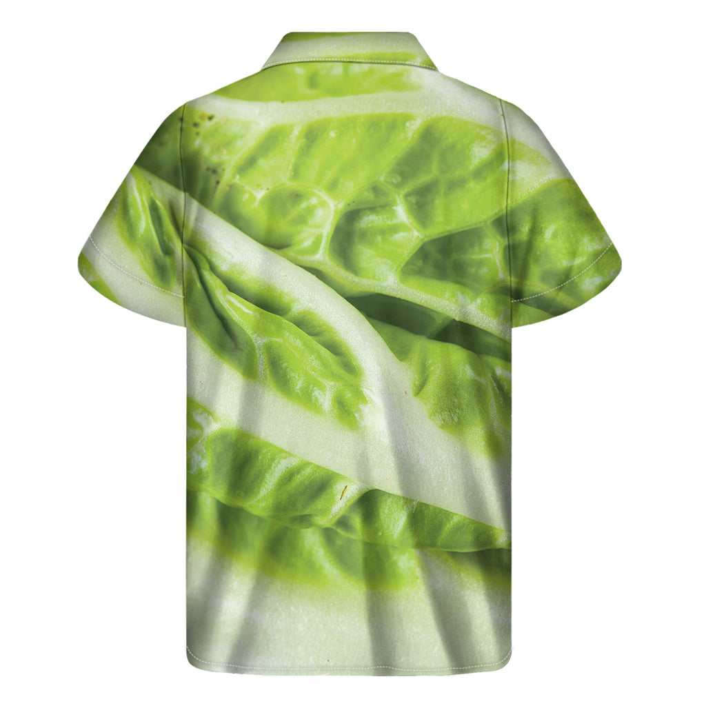 Chinese Cabbage Leaf Print Men's Short Sleeve Shirt