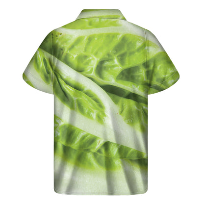 Chinese Cabbage Leaf Print Men's Short Sleeve Shirt