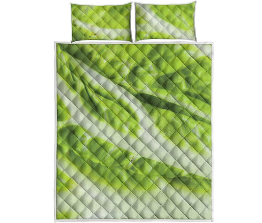 Chinese Cabbage Leaf Print Quilt Bed Set