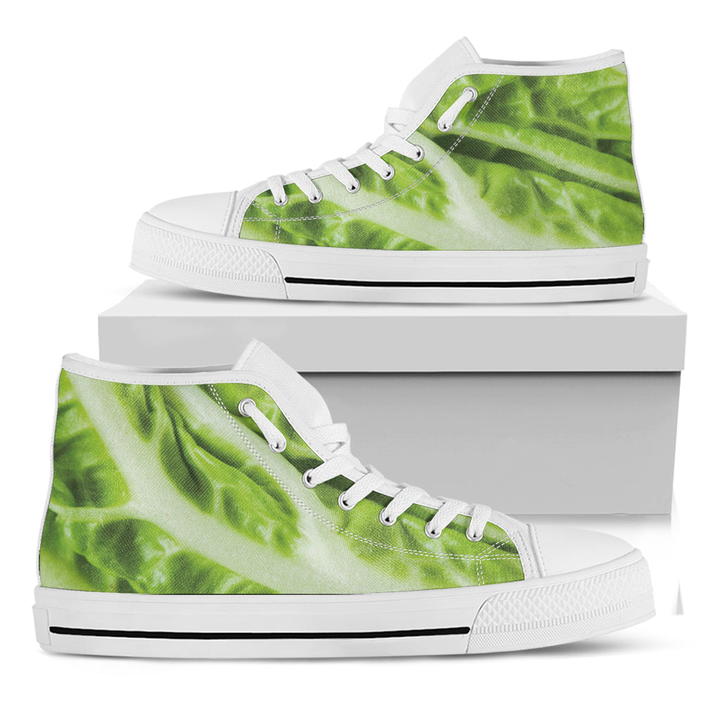 Chinese Cabbage Leaf Print White High Top Shoes