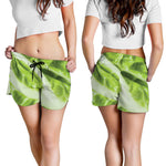 Chinese Cabbage Leaf Print Women's Shorts