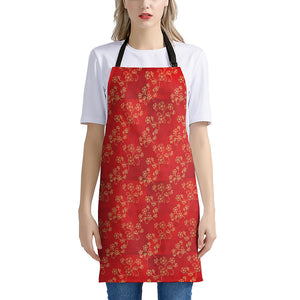 Chinese Cherry Blossom Pattern Print Apron