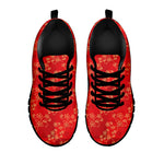 Chinese Cherry Blossom Pattern Print Black Sneakers