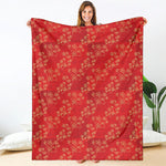 Chinese Cherry Blossom Pattern Print Blanket