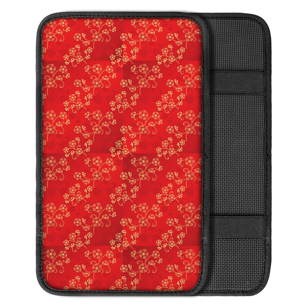 Chinese Cherry Blossom Pattern Print Car Center Console Cover