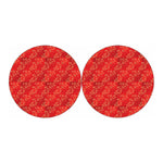 Chinese Cherry Blossom Pattern Print Car Coasters