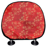 Chinese Cherry Blossom Pattern Print Car Headrest Covers