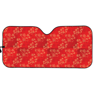 Chinese Cherry Blossom Pattern Print Car Sun Shade