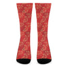 Chinese Cherry Blossom Pattern Print Crew Socks