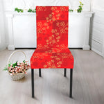 Chinese Cherry Blossom Pattern Print Dining Chair Slipcover