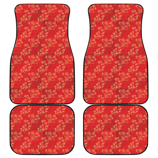 Chinese Cherry Blossom Pattern Print Front and Back Car Floor Mats