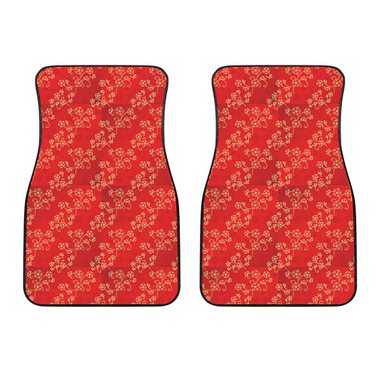 Chinese Cherry Blossom Pattern Print Front Car Floor Mats