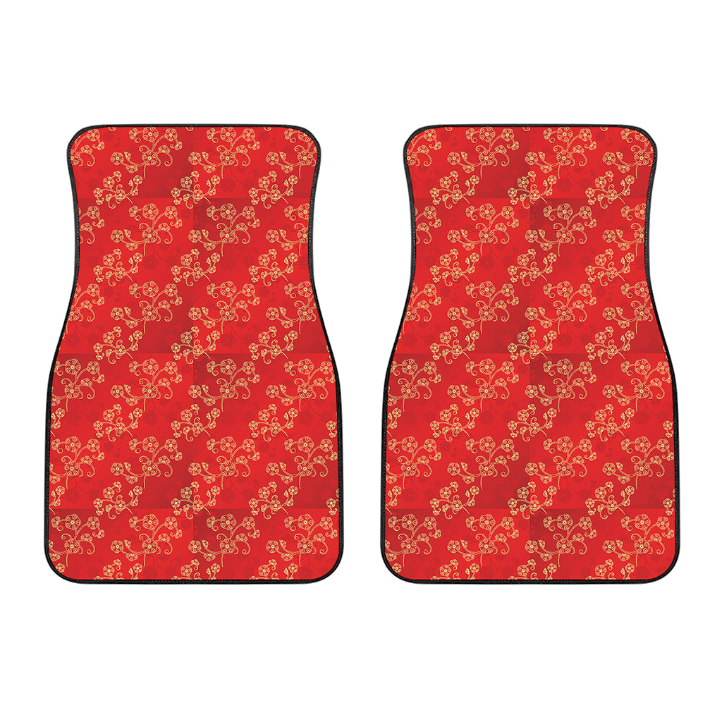 Chinese Cherry Blossom Pattern Print Front Car Floor Mats